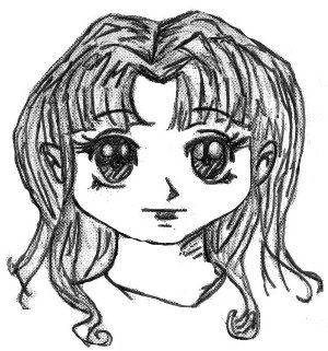 Ilustrao de rosto feminino em estilo mang