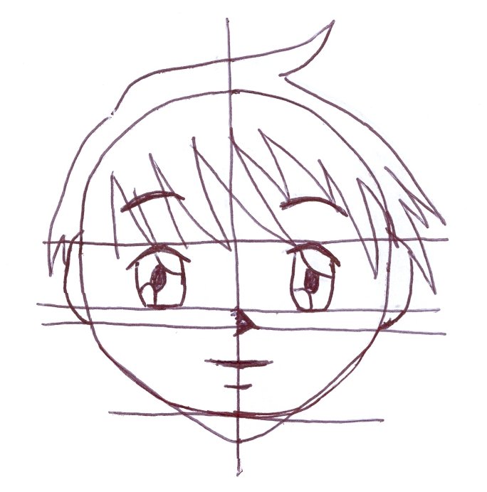 como desenhar rosto masculino de anime