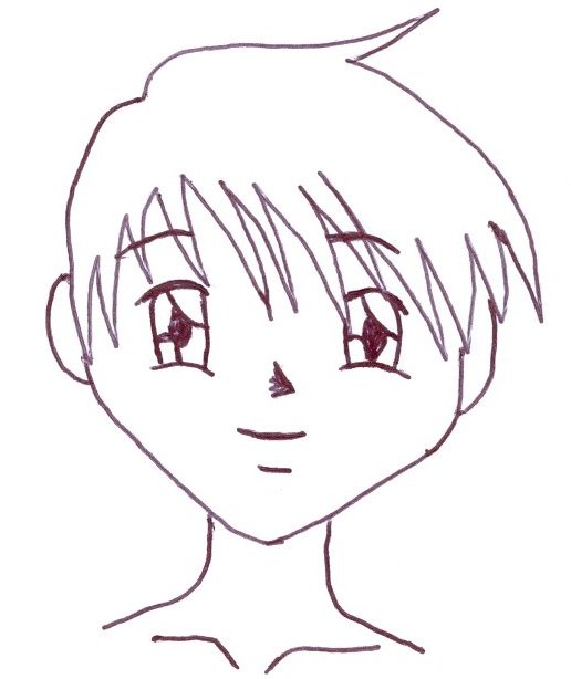 Como Desenhar Rosto de Anime Masculino De Frente Passo a Passo