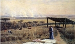 Obra do pintor Alfredo Andersen mostrando uma queimada no Paran. <br/> Palavras-chave: Alfredo Andersen, queimada, pintura paranaense
