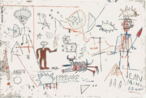Jean Michel Basquiat costumava grafitar prdios em Nova Iorque utilizando o pseudnimo "samo" ou "samo shit" (same old shit - "a mesma merda de sempre"), o que despertou curiosidade do pblico. Posteriormente passou a pintar grandes telas, utilizando sinais e rabiscos caractersticos do grafite. <br/> Palavras-chave: Basquiat, grafite, arte de rua, pichao