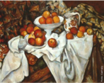 Paul Czanne(1839-1906), Aix-en-Provence  Frana. Pintor francs, um dos maiores do ps-impressionistas, cujas obras e idias foram influentes no desenvolvimento esttico de muitos artistas do sculo 20 e nos movimentos de arte, especialmente o cubismo. A arte de Czanne, incompreendido e desacreditado pelo pblico durante a maior parte de sua vida, cresceu a partir do impressionismo e, eventualmente, desafiou todos os valores convencionais da pintura no sculo 19 atravs de sua insistncia na expresso pessoal e  integridade da prpria pintura. Ele tem sido chamado o pai da pintura moderna. A obra  leo sobre tela com dimenses de 74 x 93 cm. Para criar suas naturezas-mortas, Czanne estudava atentamente a disposio dos objetos que iria pintar. Apesar desse cuidado, a ordenao dos elementos resulta despretensiosa, como neste quadro Natureza-morta com mas e laranjas. O artista no pretendeu realizar uma representao naturalista, mas propositadamente expressou-se pelo artificialismo da prpria pintura. <br/> Palavras-chave: Paul Czanne, pintura, Natureza-morta com mas e laranjas