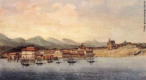 Jean-Baptiste Debret - Quadro representado uma paisagem de Guaratuba, de 1827. <br/> Palavras-chave: Debret, pintura paranaense, Guaratuba