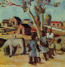 Pintura do Artista Guido Viaro. A obra  de 1948 a tcnica utilizada  leo sobre tela, com dimenses de 58 x 70,5 cm. <br/><br/> Palavras-chave: guido viaro, paisagem, pintura  
