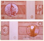 Obra de uma srie de trabalhos inspirados em papel moeda. Cildo Meireles - Zero Cruzeiro, litografia offset sobre papel, 7 X 15,5 cm.  