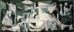 Guernica  um painel pintado por Pablo Picasso em 1937 por ocasio da Exposio Internacional de Paris. Foi exposto no pavilho da Repblica Espanhola. Medindo 350 por 782 cm, esta tela pintada a leo representa o bombardeio sofrido pela cidade espanhola de Guernica em 26 de abril de 1937 por avies alemes. Atualmente est no Centro Nacional de Arte Rainha Sofia, em Madrid.  