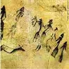 Pintura rupestre de Lrida, Espanha, uma das mais antigas encontradas, cerca de 8300 mil anos a.C., que representa uma dana num ritual de fertilidade. 