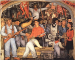 Diego Rivera (1886-1957): Importante pintor mexicano, criou o muralismo mexicano ao lado de Orozco e Siqueiros. Considerava a pintura em cavalete muito burguesa, o que o levou a dedicar grande parte de sua obra aos murais. Em 1929, casou-se com Frida Kahlo e manteve com ela um relacionamento conturbado.